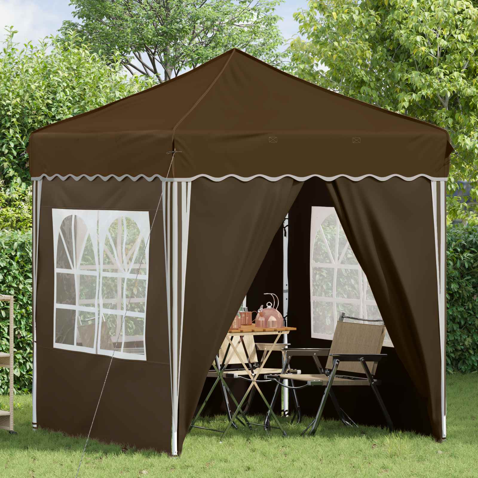 Pop-up Feesttent Taupe 195 x 195 x 245 cm Oxford Stof