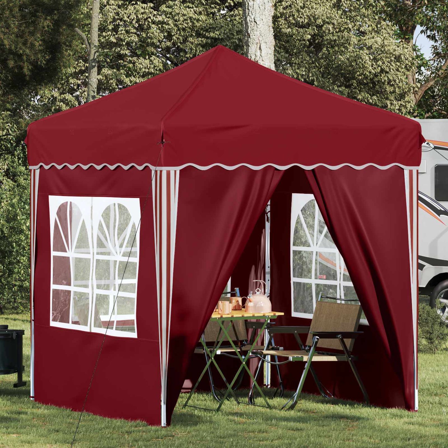 Pop-up Feesttent Bordeauxrood 195 x 195 x 245 cm Oxford Stof