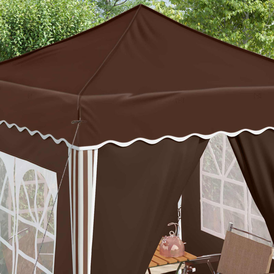 Pop-up Feesttent Bruin 195 x 195 x 245 cm Oxford Stof