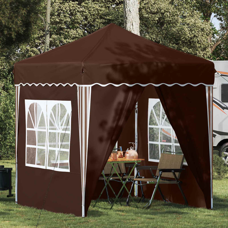 Pop-up Feesttent Bruin 195 x 195 x 245 cm Oxford Stof