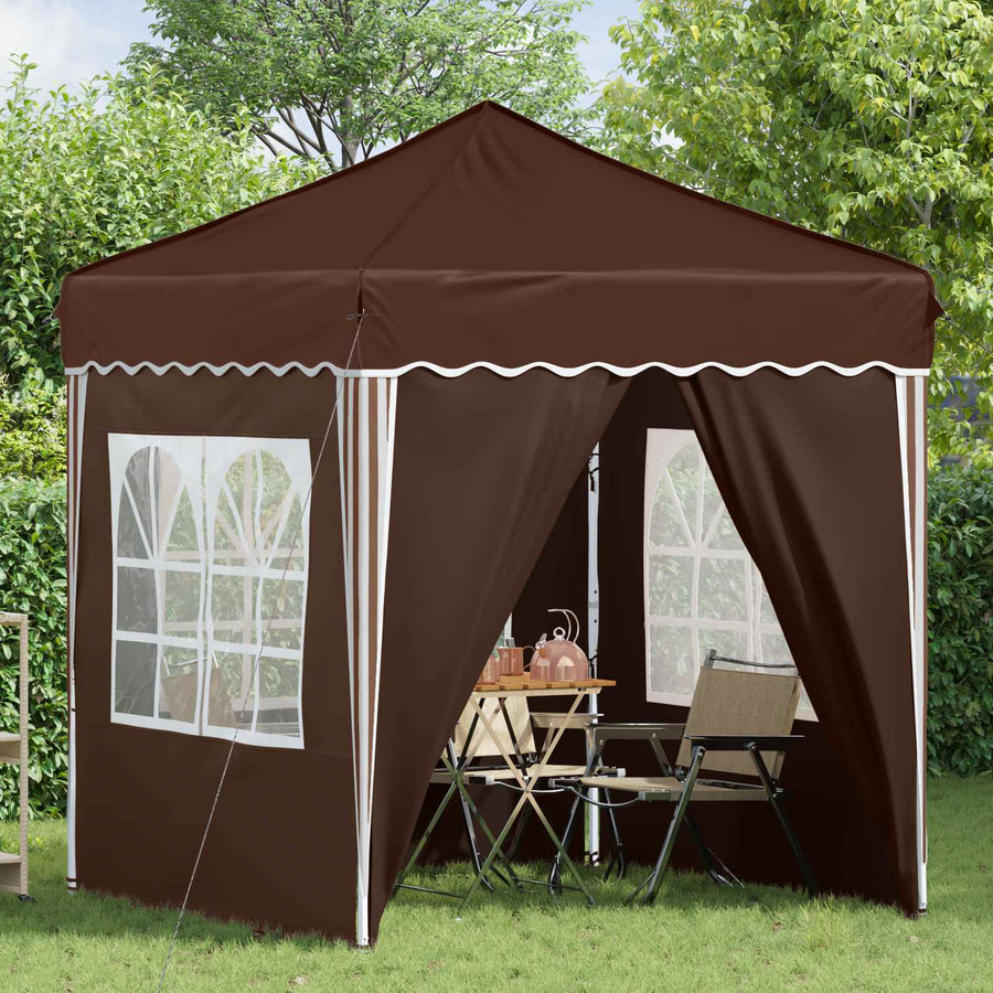 Pop-up Feesttent Bruin 195 x 195 x 245 cm Oxford Stof