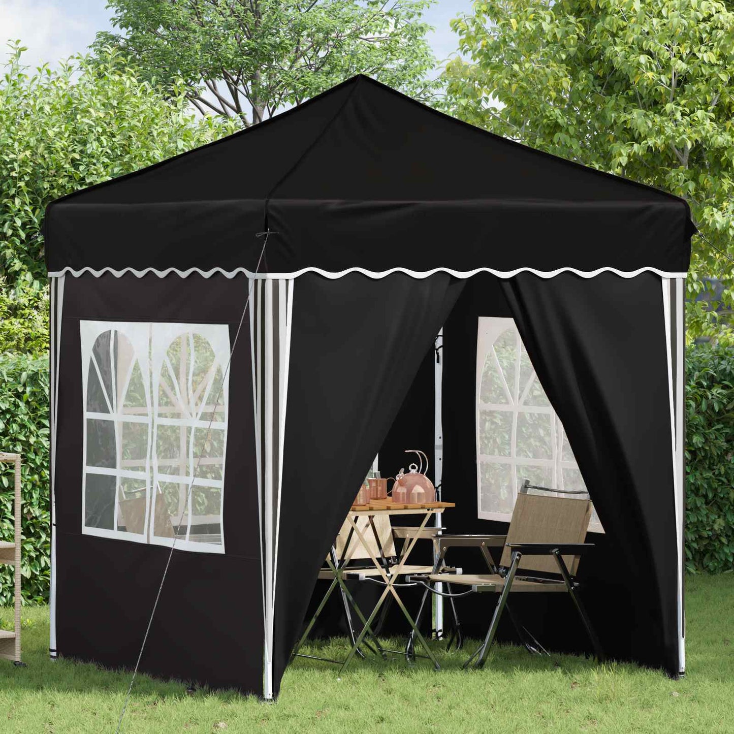 Pop-up Feesttent Zwart 195 x 195 x 245 cm Oxford Stof