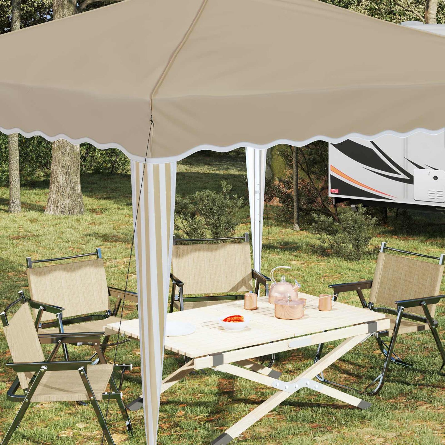 Pop-up Feesttent Crème 288 x 288 x 245 cm Oxford Stof