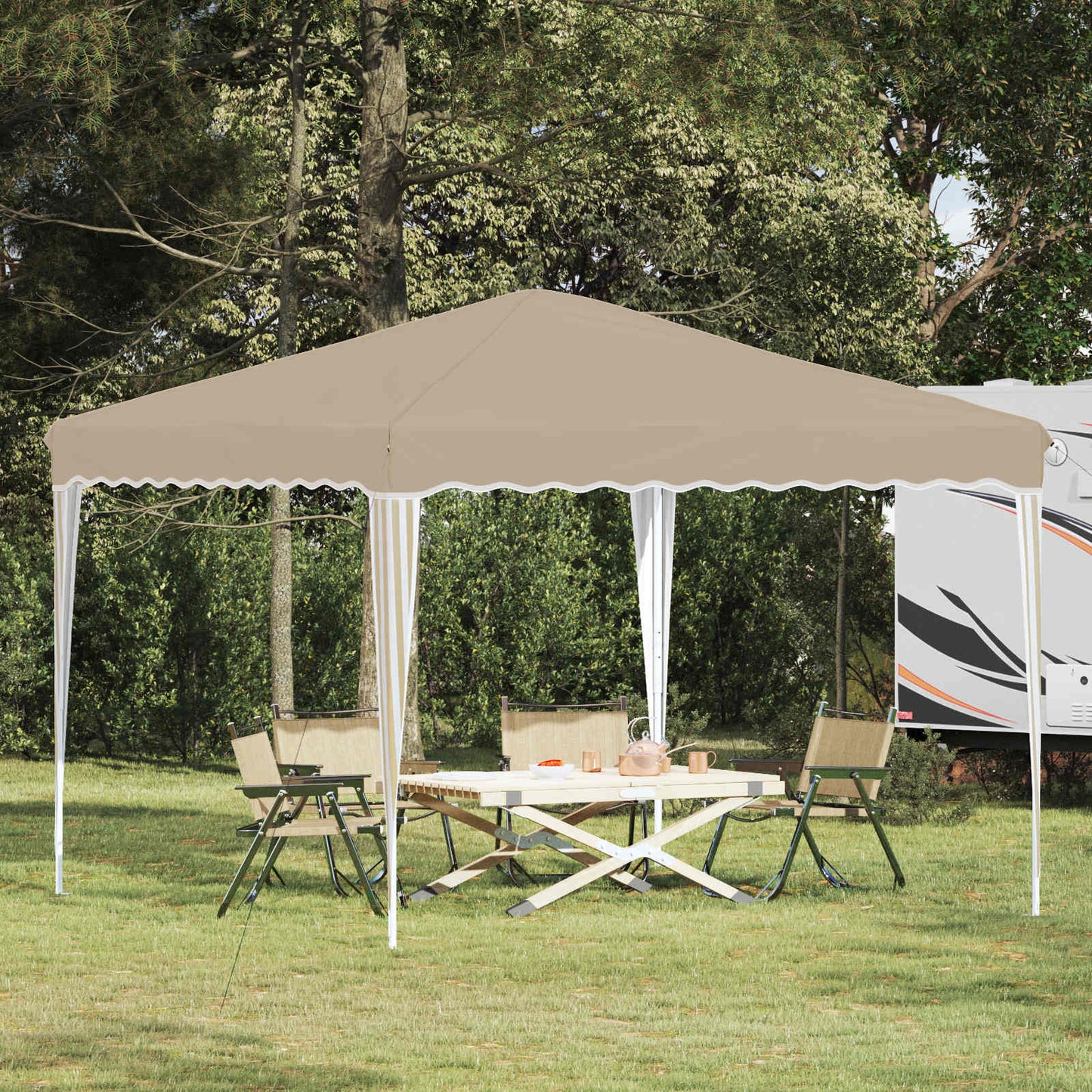 Pop-up Feesttent Crème 288 x 288 x 245 cm Oxford Stof