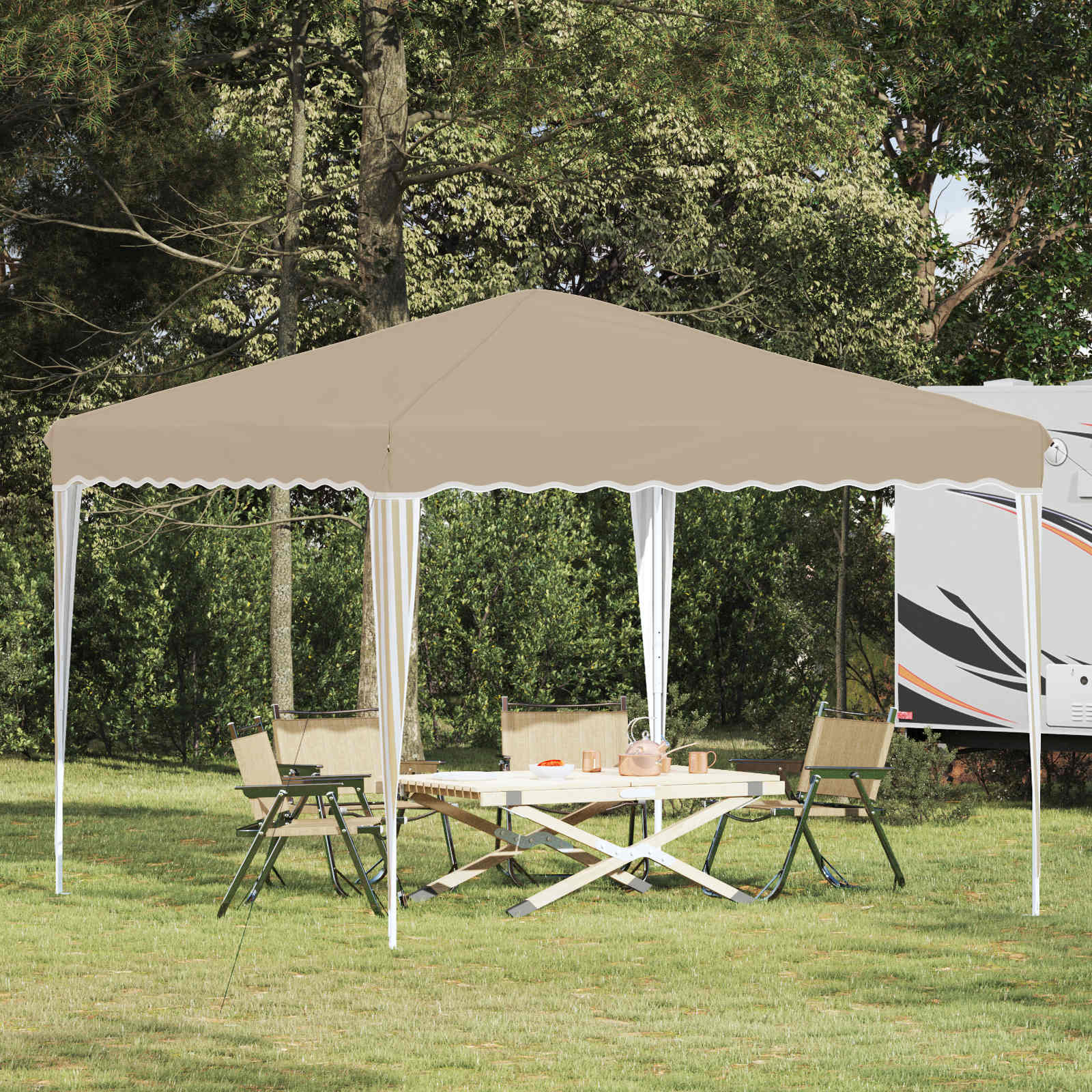 Pop-up Feesttent Crème 288 x 288 x 245 cm Oxford Stof