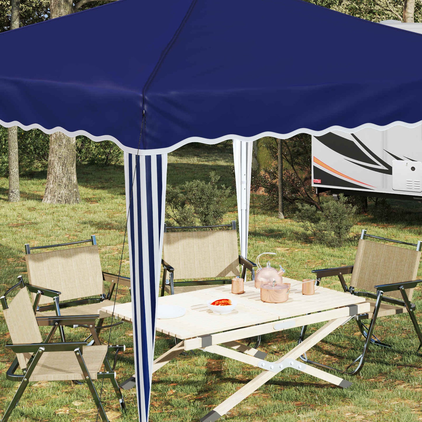 Pop-up Feesttent Blauw 288 x 288 x 245 cm Oxford Stof