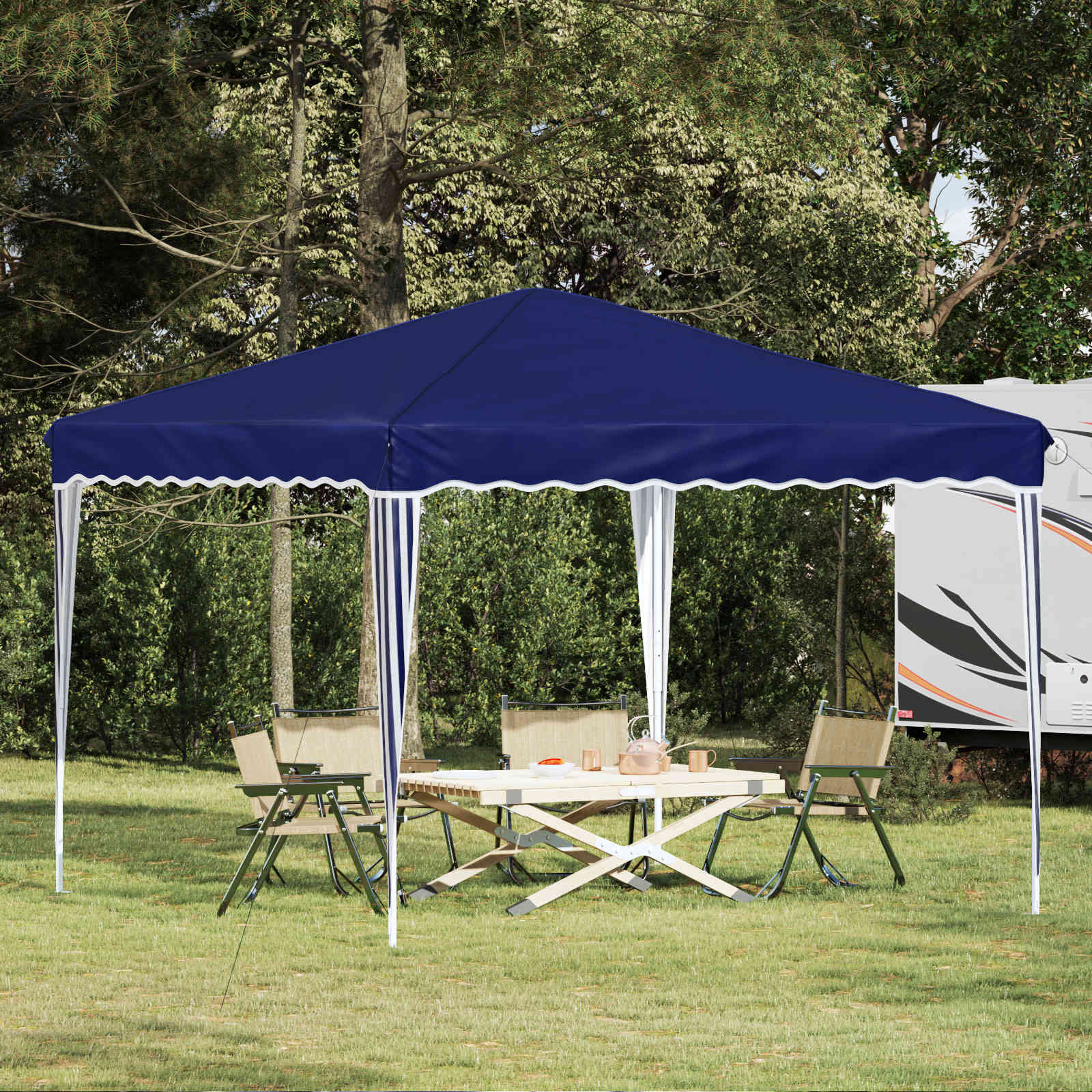 Pop-up Feesttent Blauw 288 x 288 x 245 cm Oxford Stof