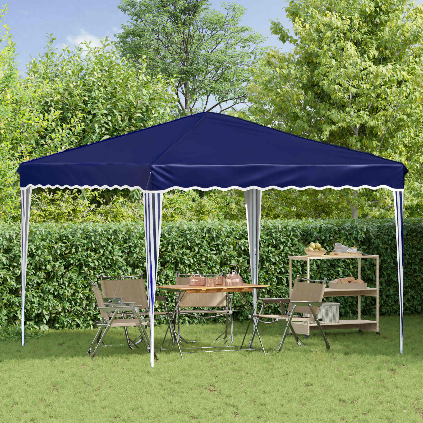 Pop-up Feesttent Blauw 288 x 288 x 245 cm Oxford Stof