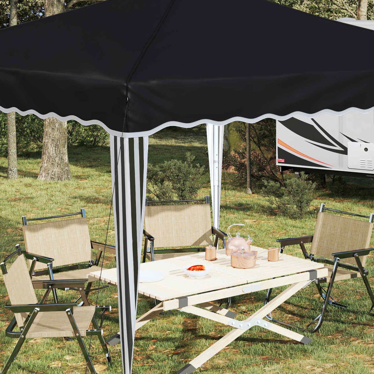 Pop-up Feesttent Antraciet 288 x 288 x 245 cm Oxford Stof