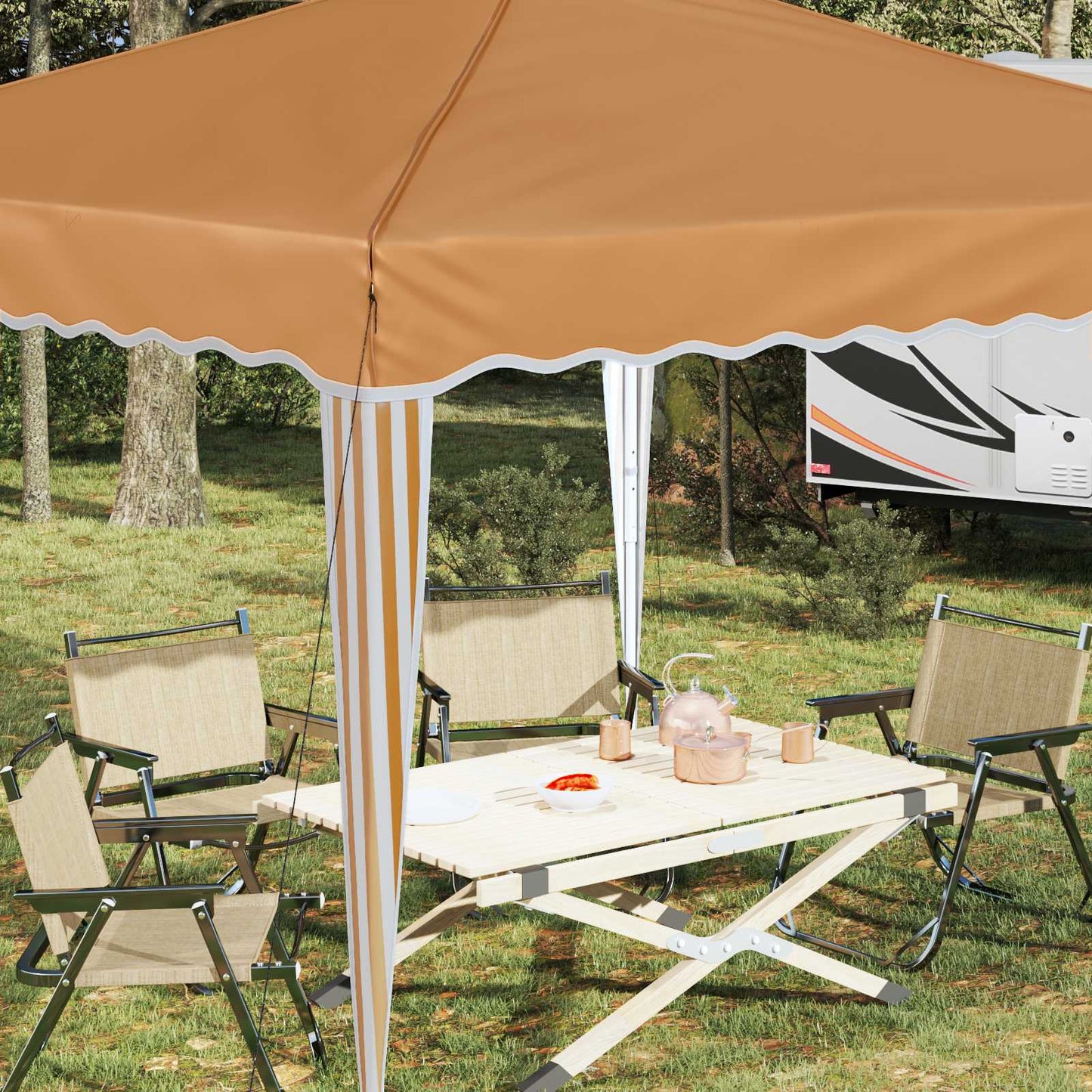 Pop-up Feesttent Beige 288 x 288 x 245 cm Oxford Stof