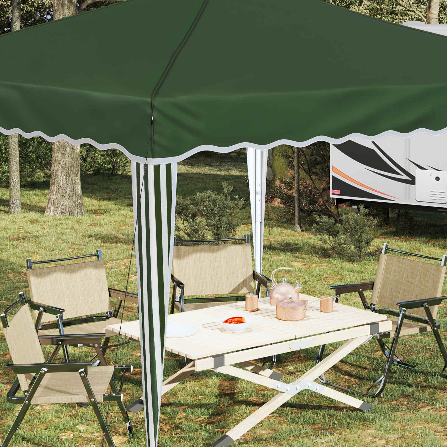 Pop-up Feesttent Groen 288 x 288 x 245 cm Oxford Stof