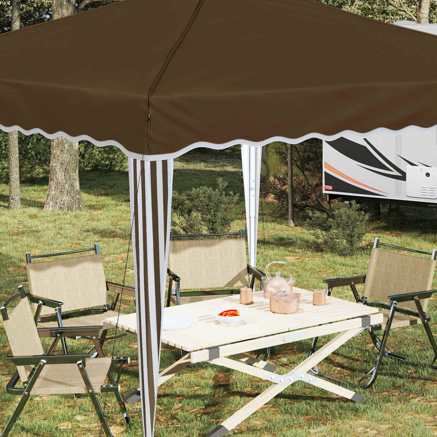 Pop-up Feesttent Taupe 288 x 288 x 245 cm Oxford Stof