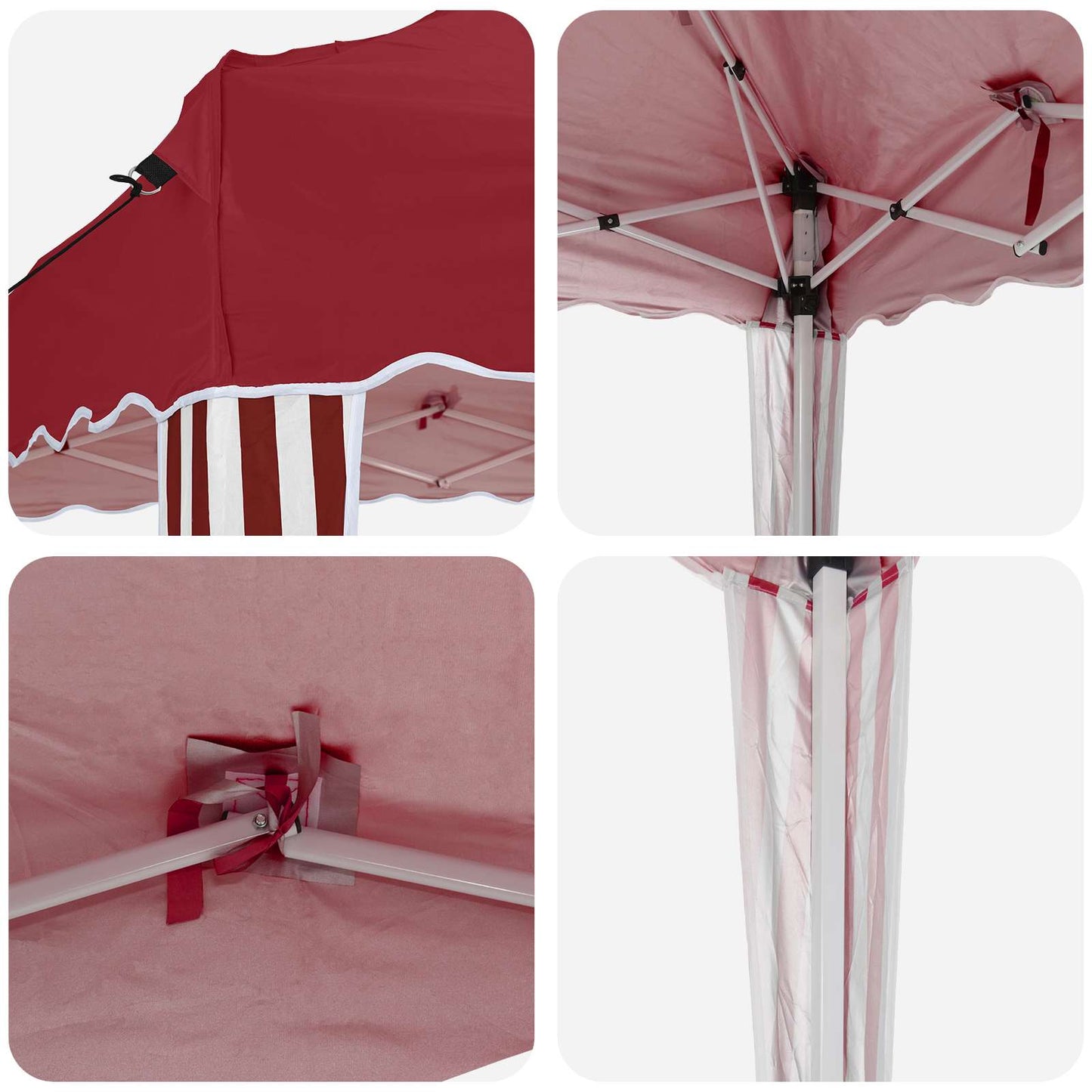 Pop-up Feesttent Bordeauxrood 288 x 288 x 245 cm Oxford Stof