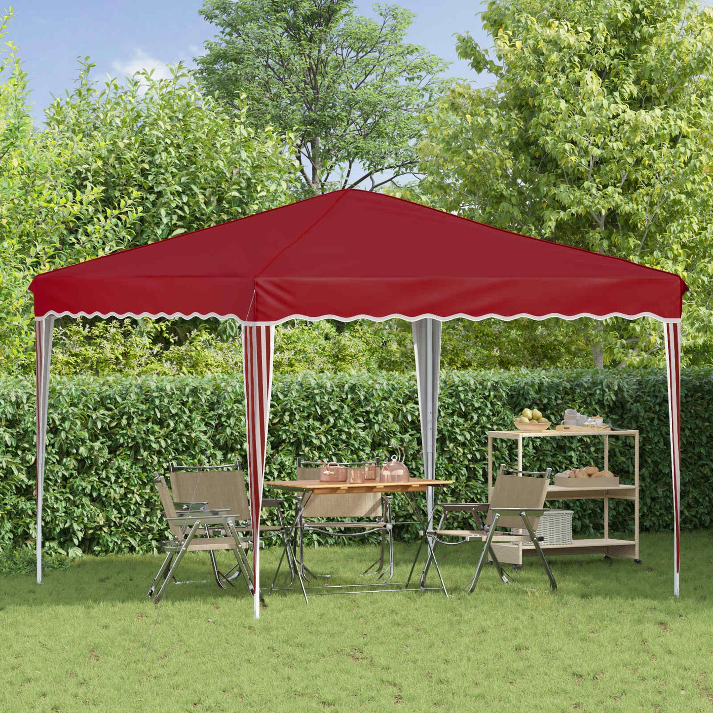Pop-up Feesttent Bordeauxrood 288 x 288 x 245 cm Oxford Stof