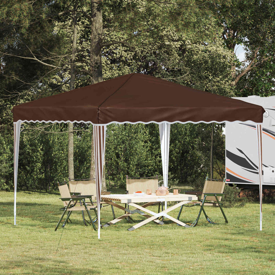 Pop-up Feesttent Bruin 288 x 288 x 245 cm Oxford Stof