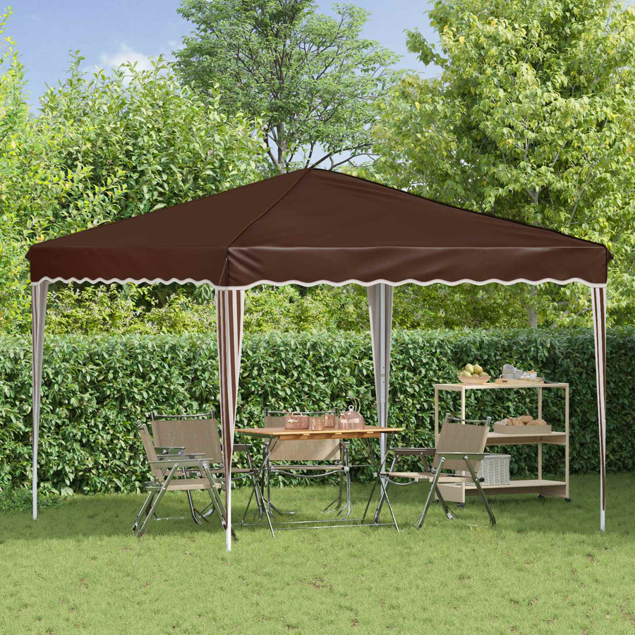 Pop-up Feesttent Bruin 288 x 288 x 245 cm Oxford Stof