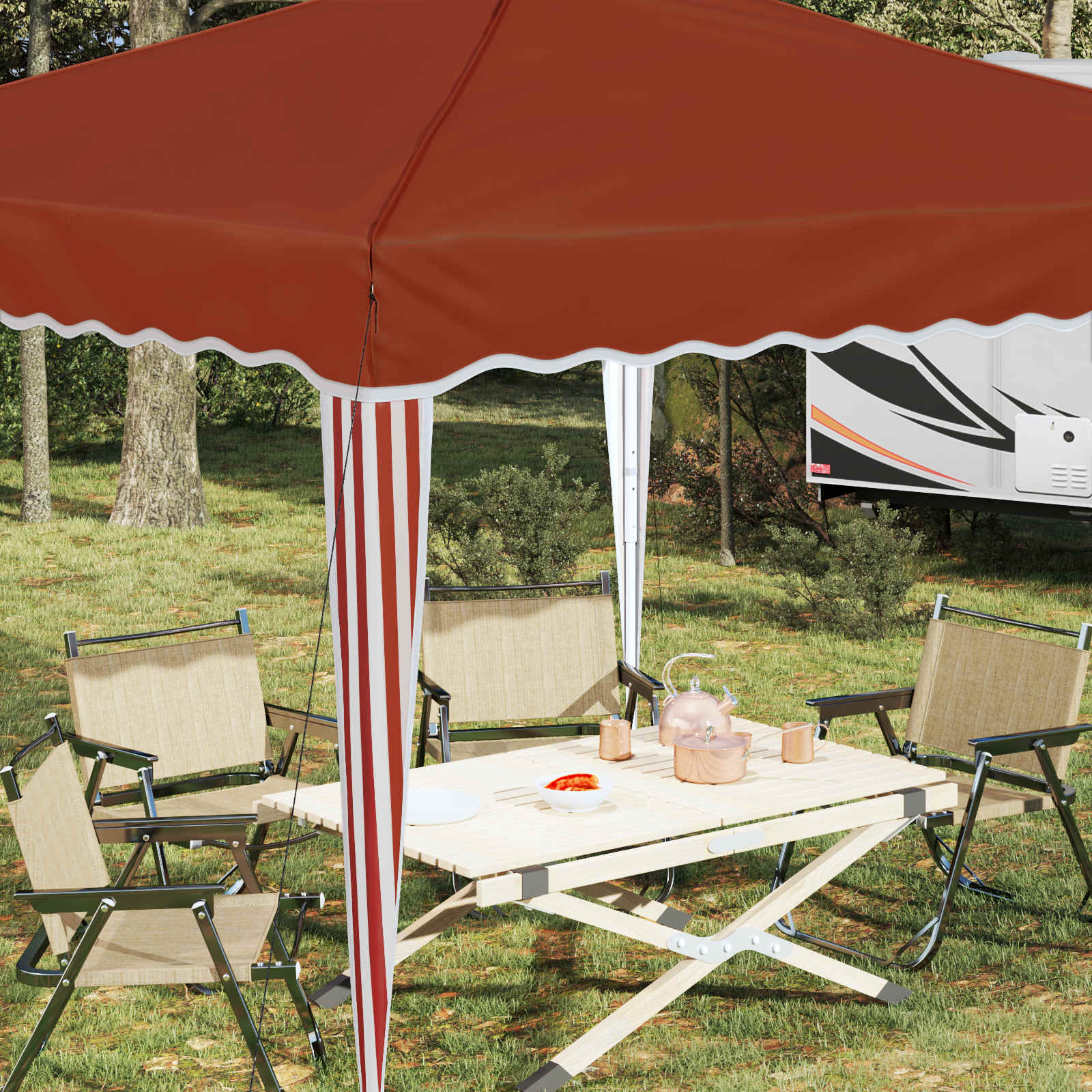 Pop-up Feesttent Terracotta 288 x 288 x 245 cm Oxford Stof