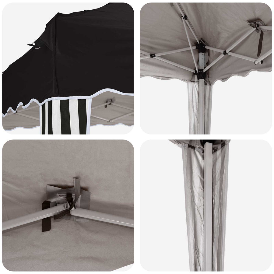 Pop-up Feesttent Zwart 288 x 288 x 245 cm Oxford Stof