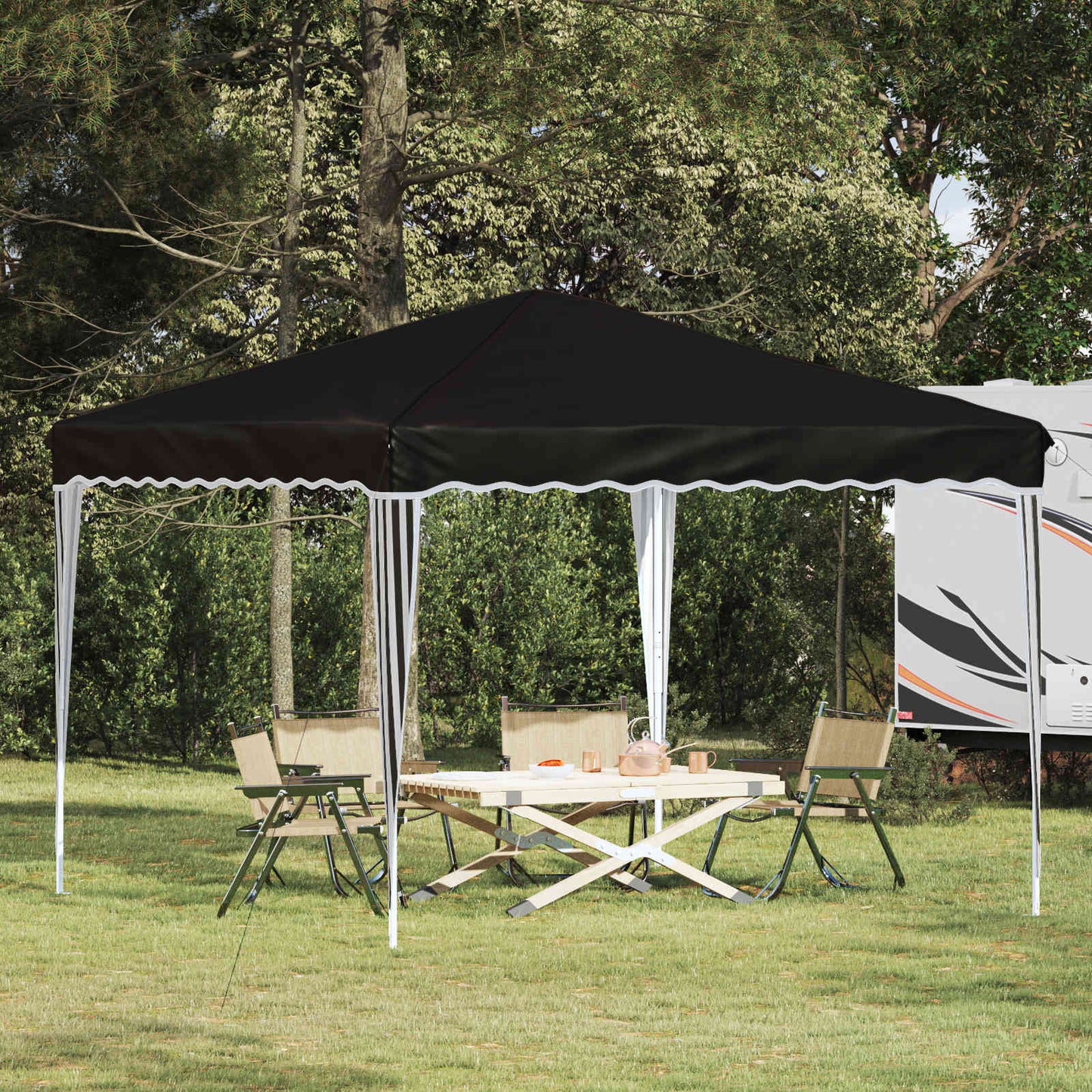 Pop-up Feesttent Zwart 288 x 288 x 245 cm Oxford Stof