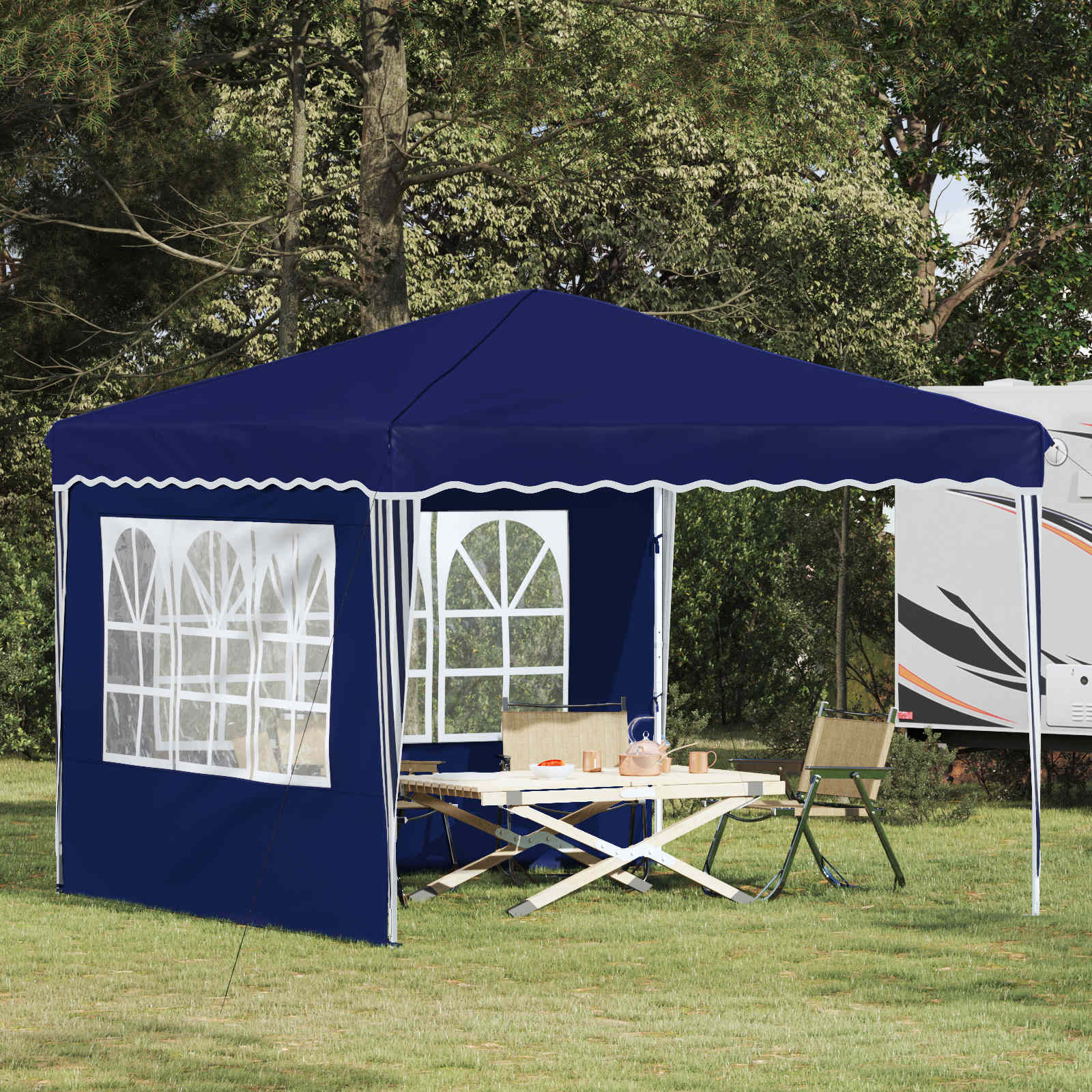 Pop-up Feesttent Blauw 288 x 288 x 245 cm Oxford Stof