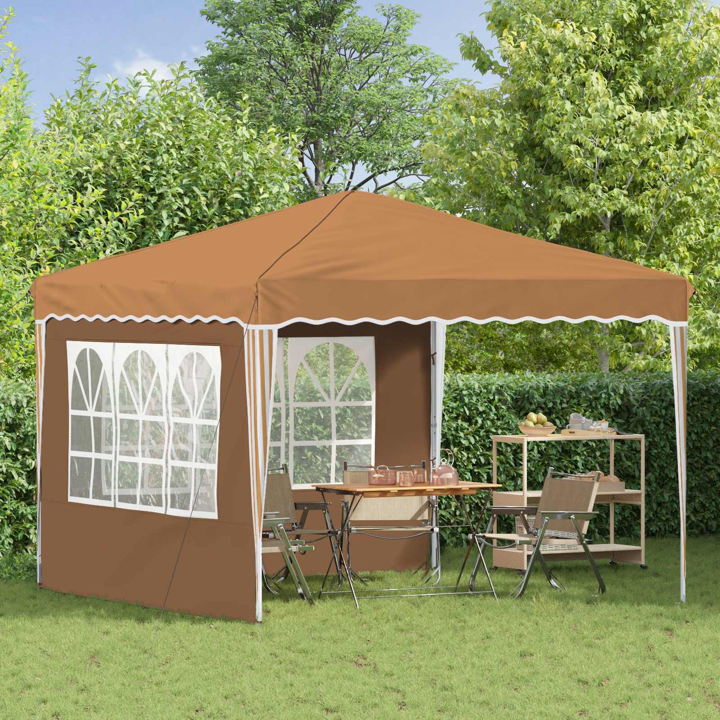 Pop-up Feesttent Beige 288 x 288 x 245 cm Oxford Stof