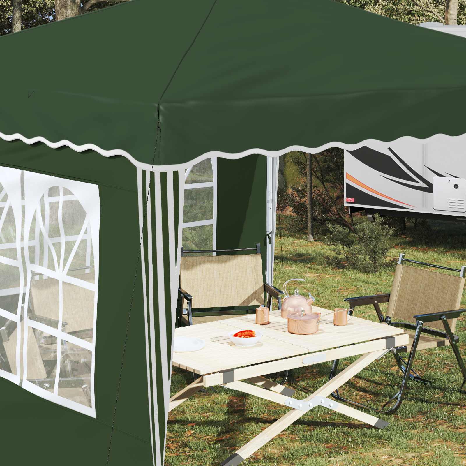 Pop-up Feesttent Groen 288 x 288 x 245 cm Oxford Stof