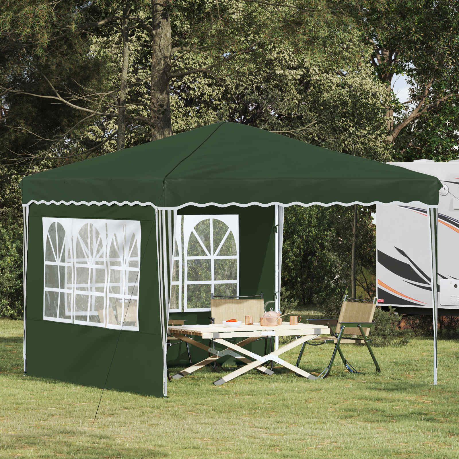 Pop-up Feesttent Groen 288 x 288 x 245 cm Oxford Stof