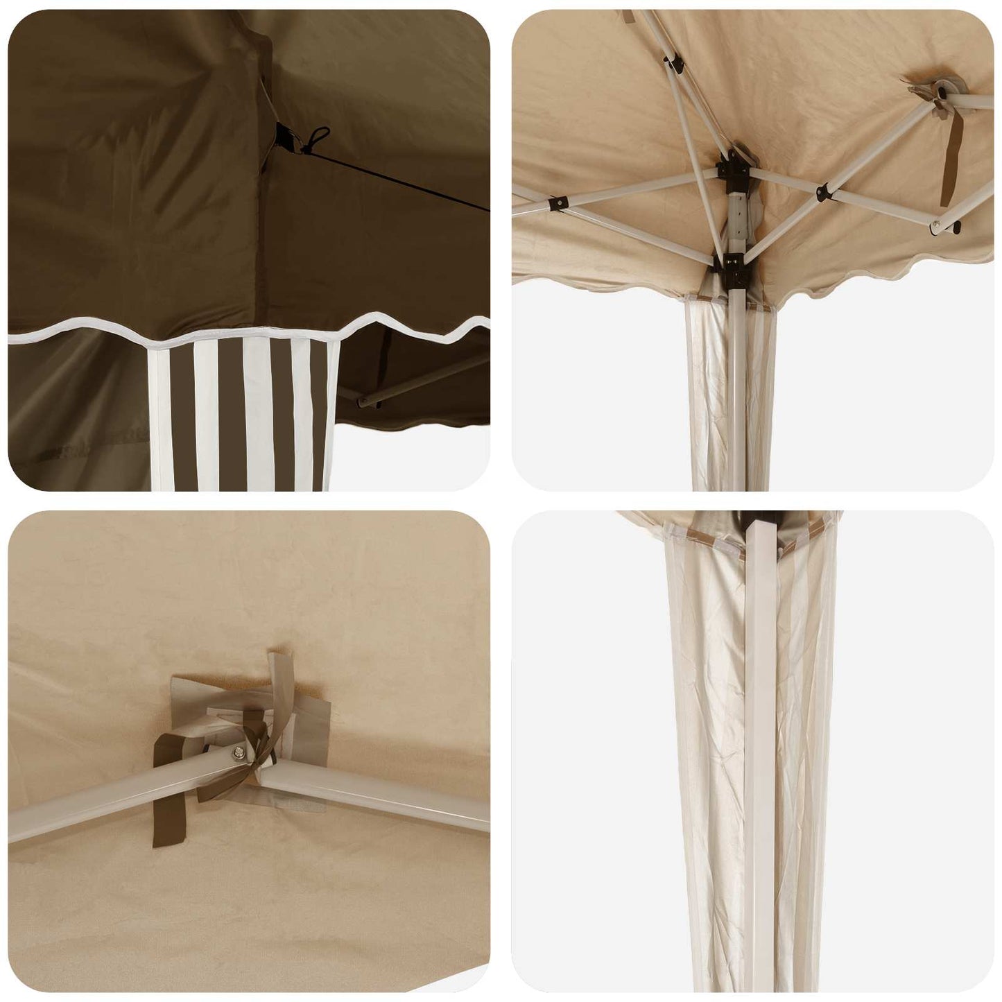 Pop-up Feesttent Taupe 288 x 288 x 245 cm Oxford Stof