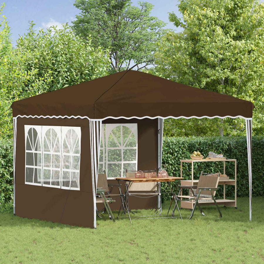 Pop-up Feesttent Taupe 288 x 288 x 245 cm Oxford Stof