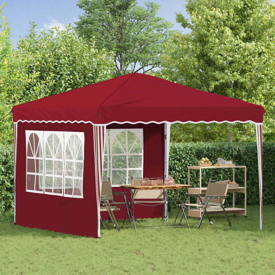 Pop-up Feesttent Bordeauxrood 288 x 288 x 245 cm Oxford Stof