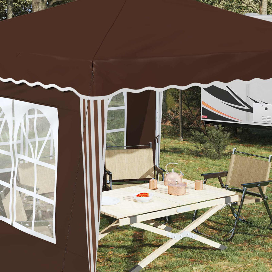 Pop-up Feesttent Bruin 288 x 288 x 245 cm Oxford Stof