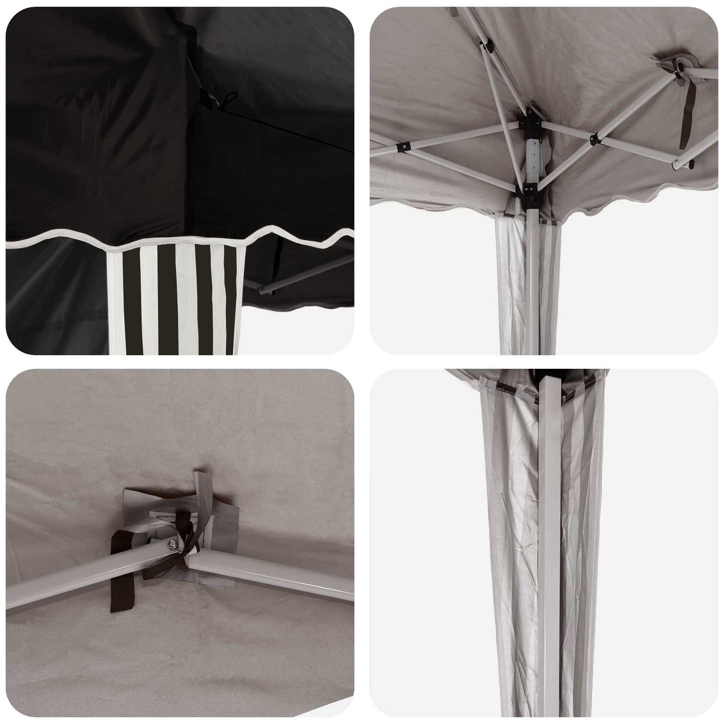 Pop-up Feesttent Zwart 288 x 288 x 245 cm Oxford Stof