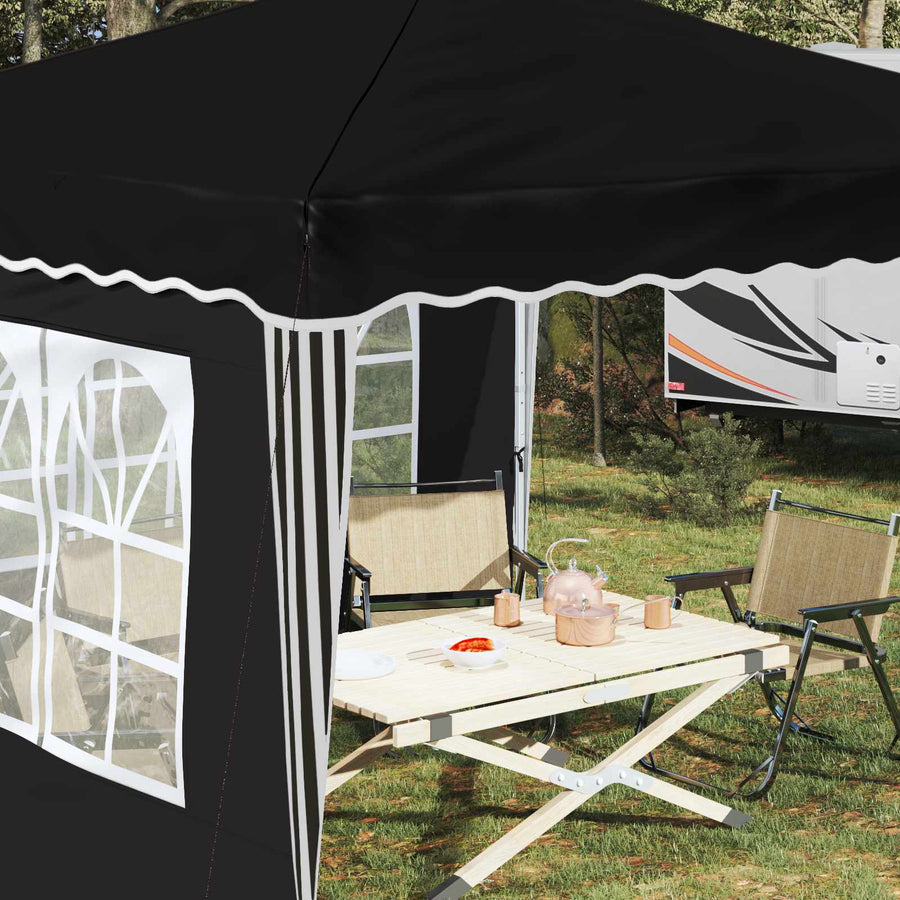 Pop-up Feesttent Zwart 288 x 288 x 245 cm Oxford Stof