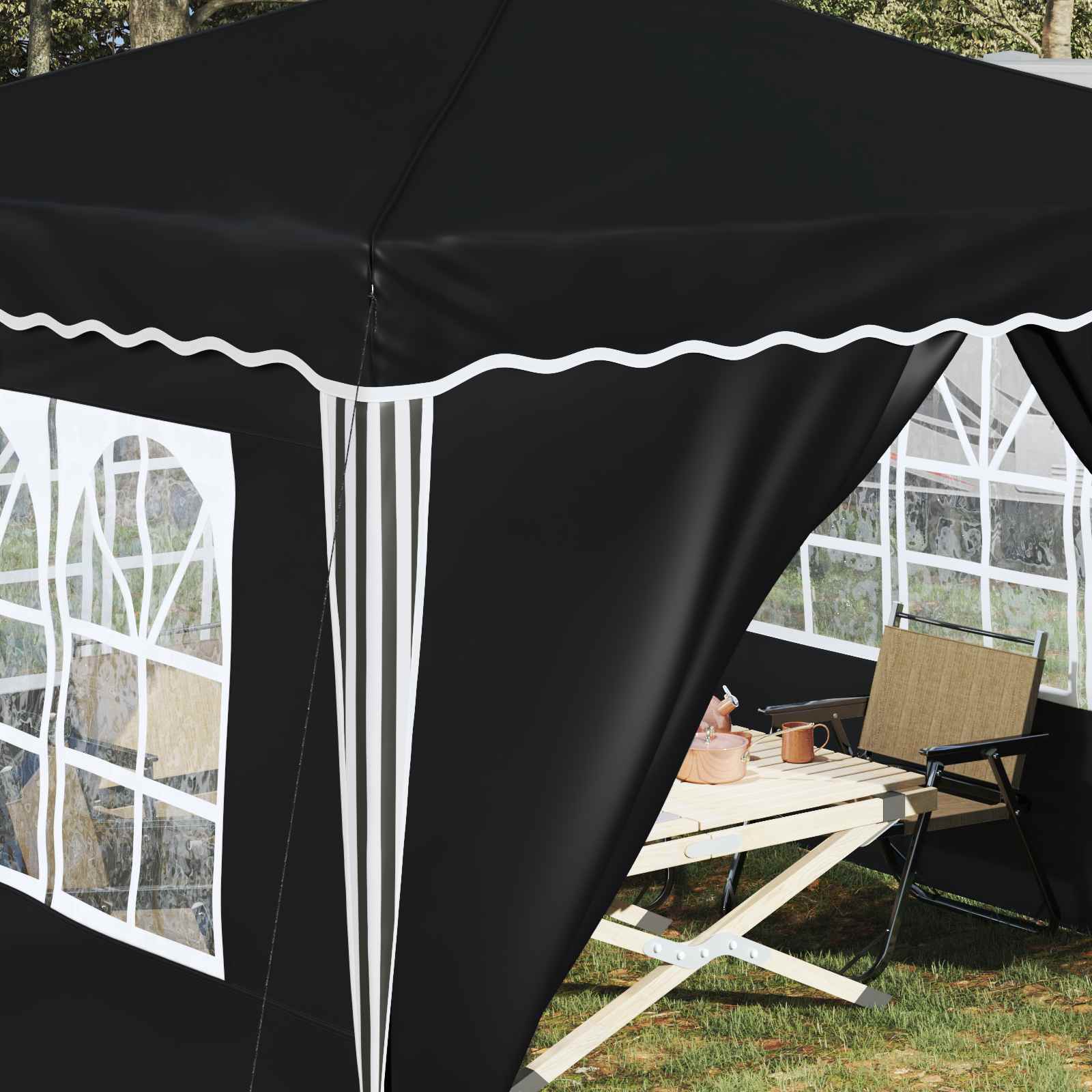 Pop-up Feesttent Antraciet 288 x 288 x 245 cm Oxford Stof