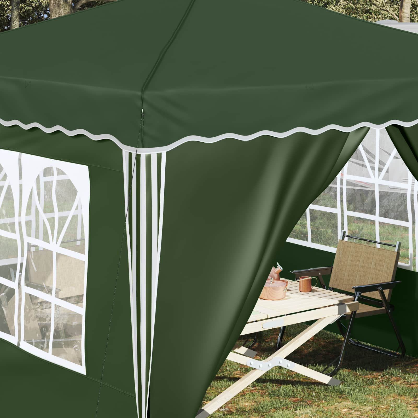 Pop-up Feesttent Groen 288 x 288 x 245 cm Oxford Stof