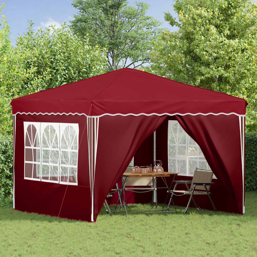Pop-up Feesttent Bordeauxrood 288 x 288 x 245 cm Oxford Stof