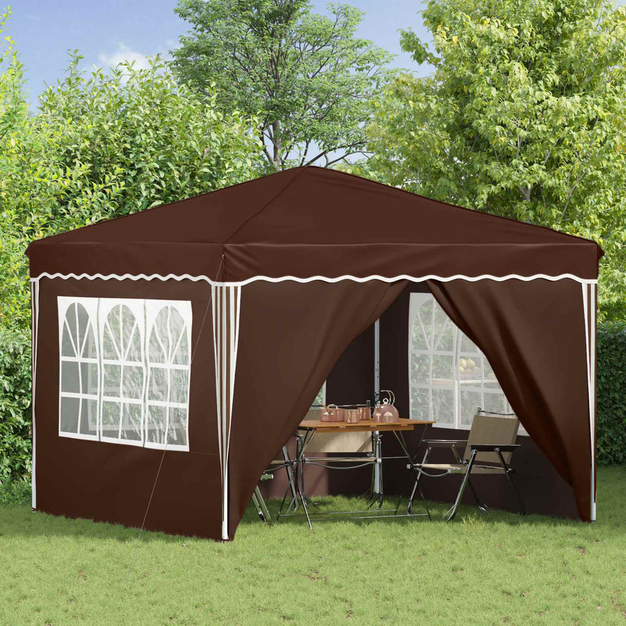 Pop-up Feesttent Bruin 288 x 288 x 245 cm Oxford Stof