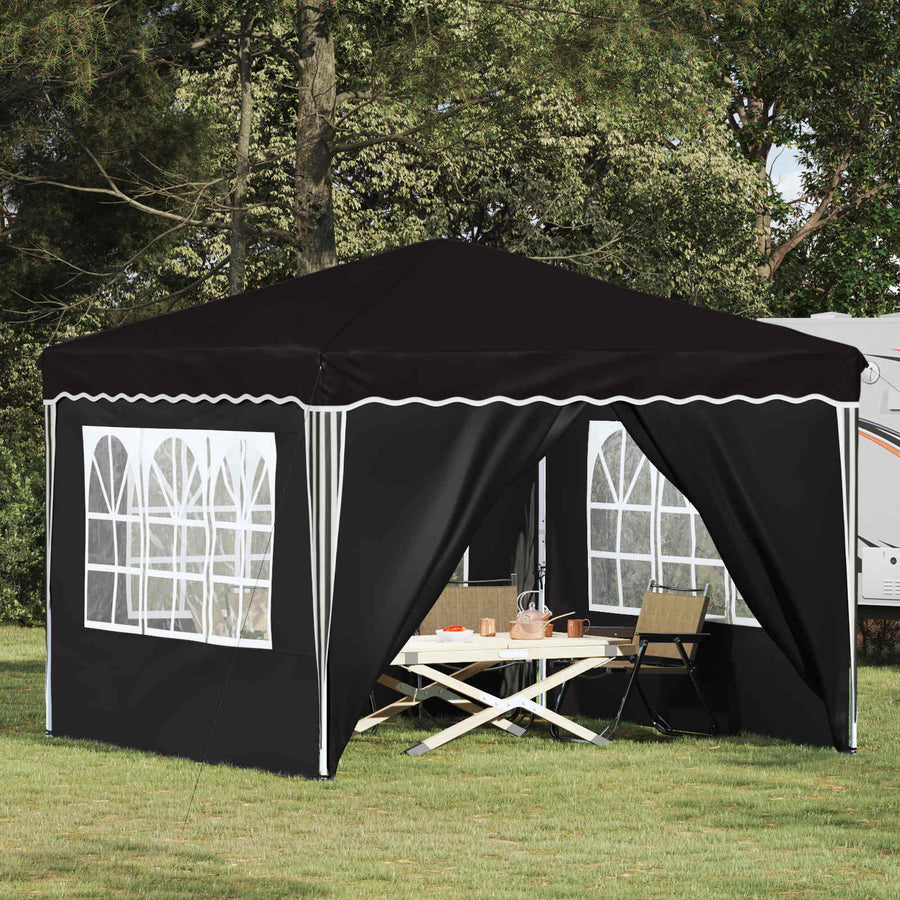 Pop-up Feesttent Zwart 288 x 288 x 245 cm Oxford Stof