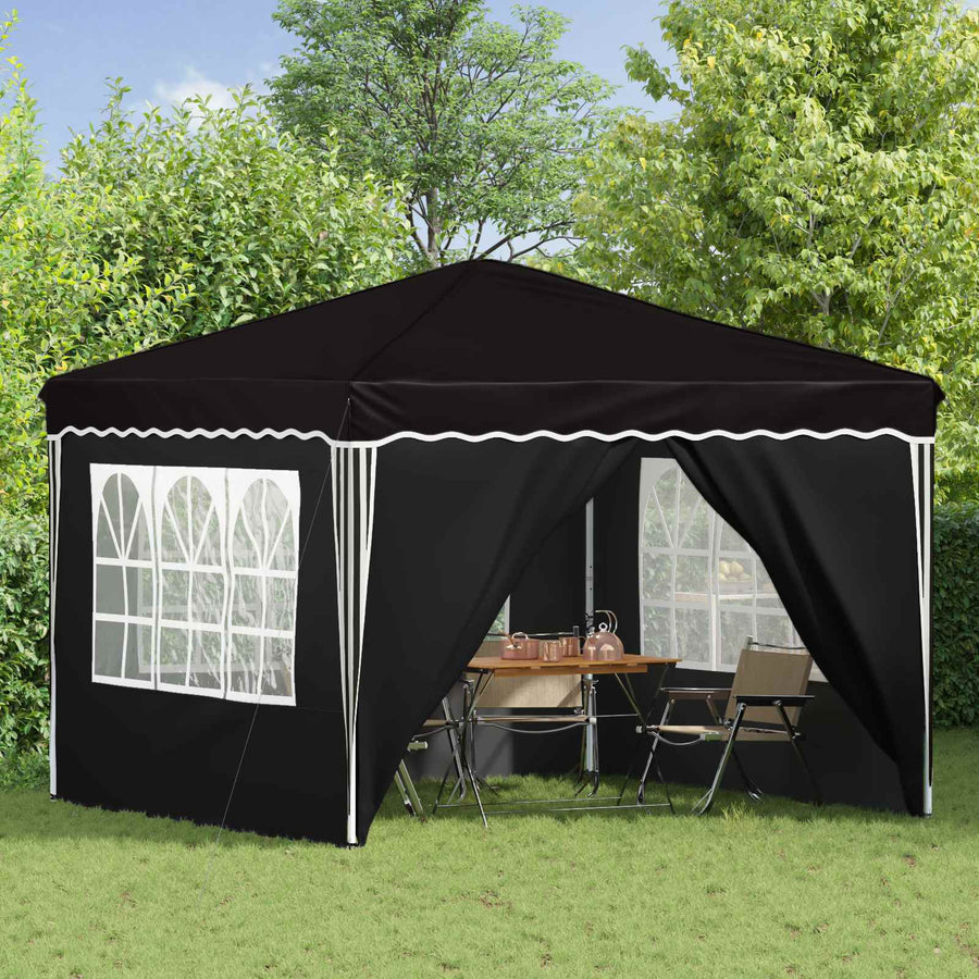 Pop-up Feesttent Zwart 288 x 288 x 245 cm Oxford Stof