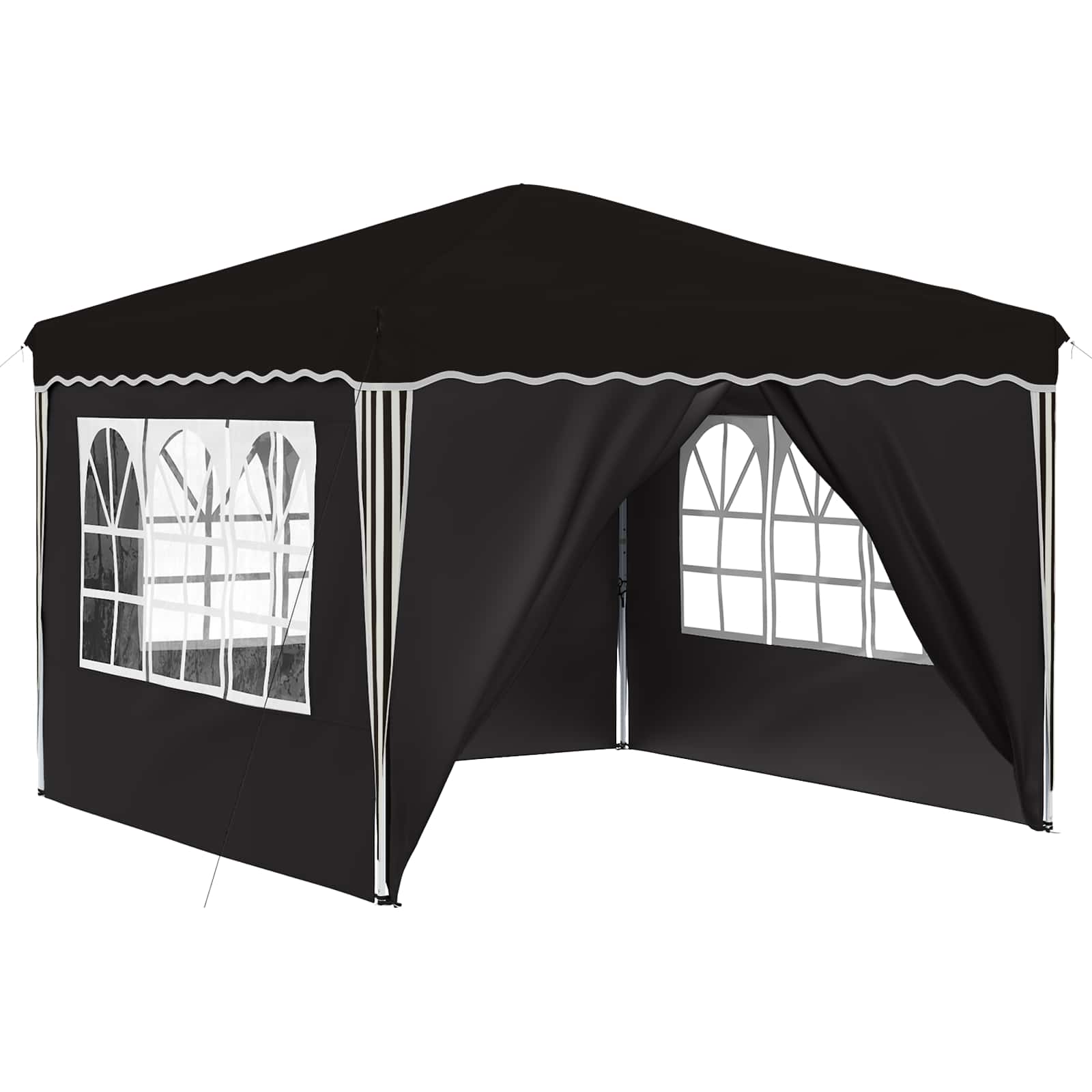 Pop-up Feesttent Zwart 288 x 288 x 245 cm Oxford Stof