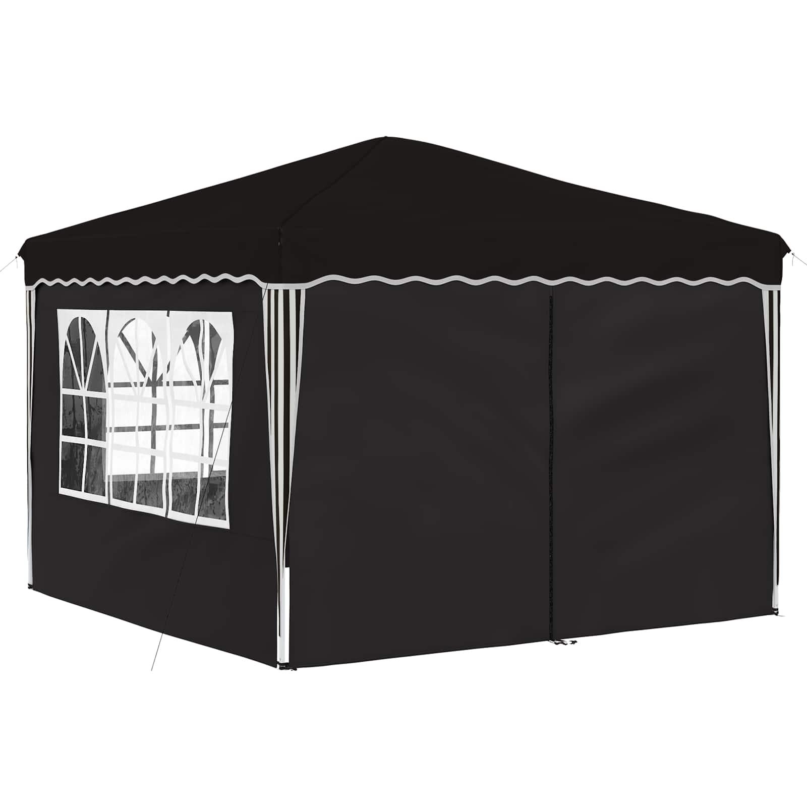 Pop-up Feesttent Zwart 288 x 288 x 245 cm Oxford Stof