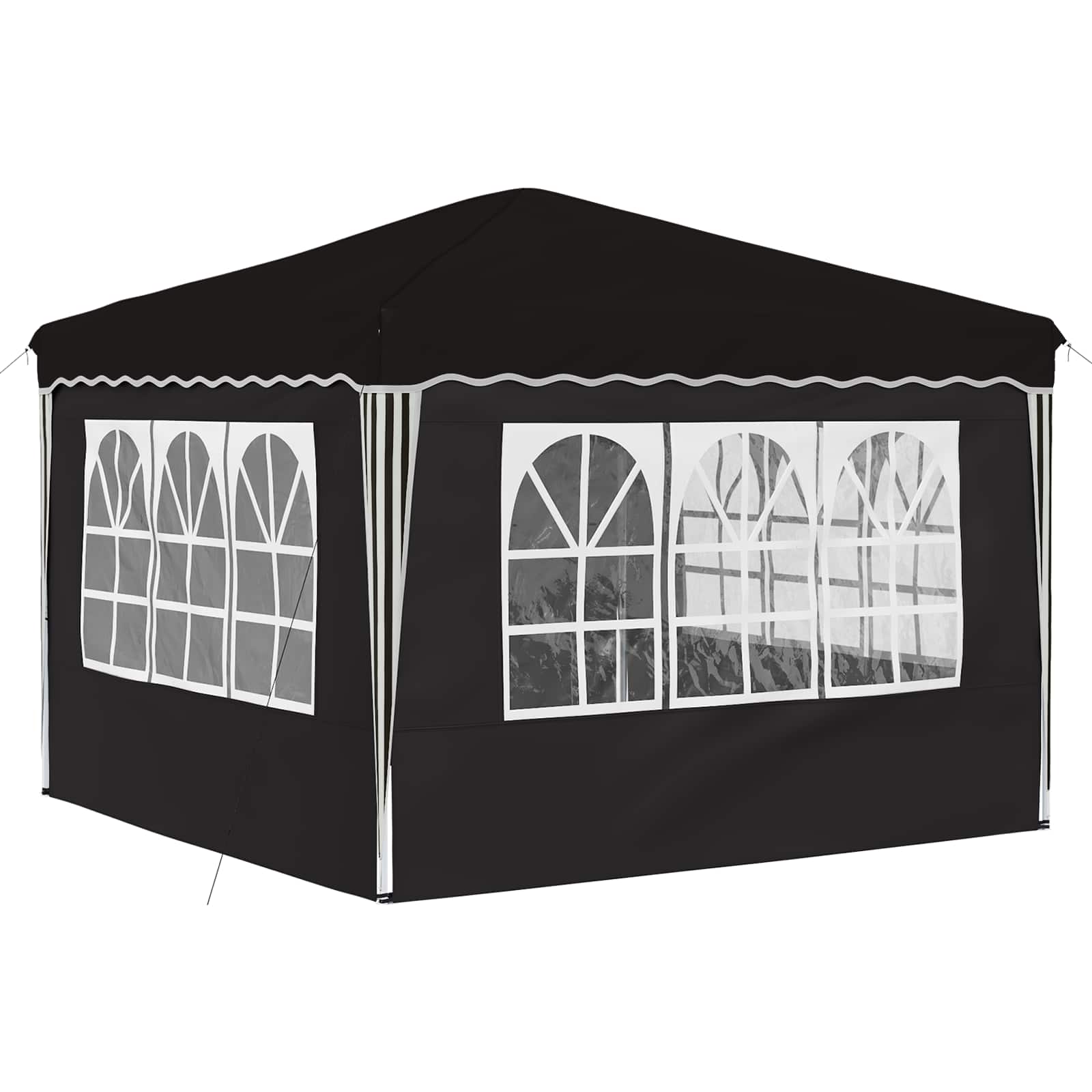Pop-up Feesttent Zwart 288 x 288 x 245 cm Oxford Stof