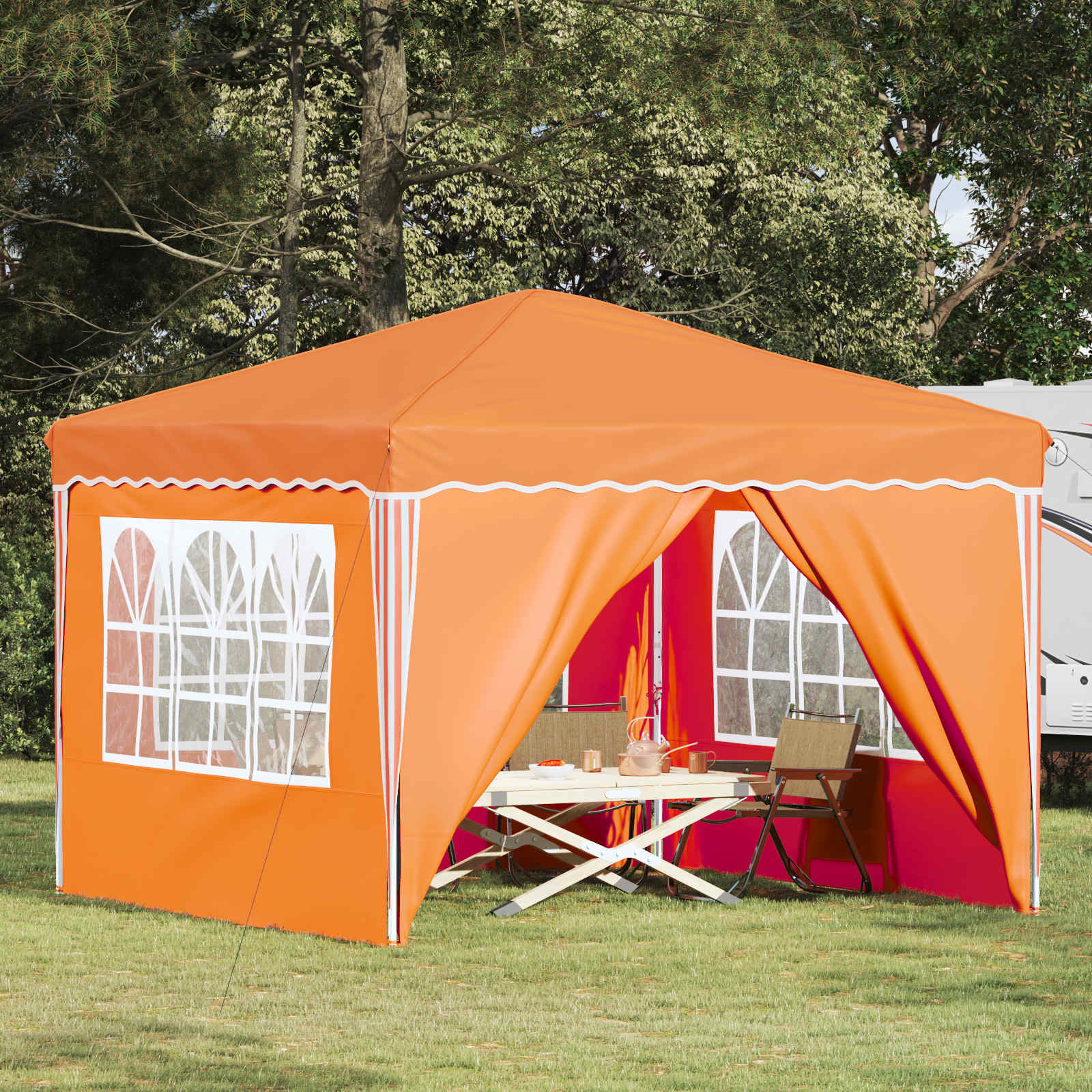 Pop-up Feesttent Oranje 288 x 288 x 245 cm Oxford Stof