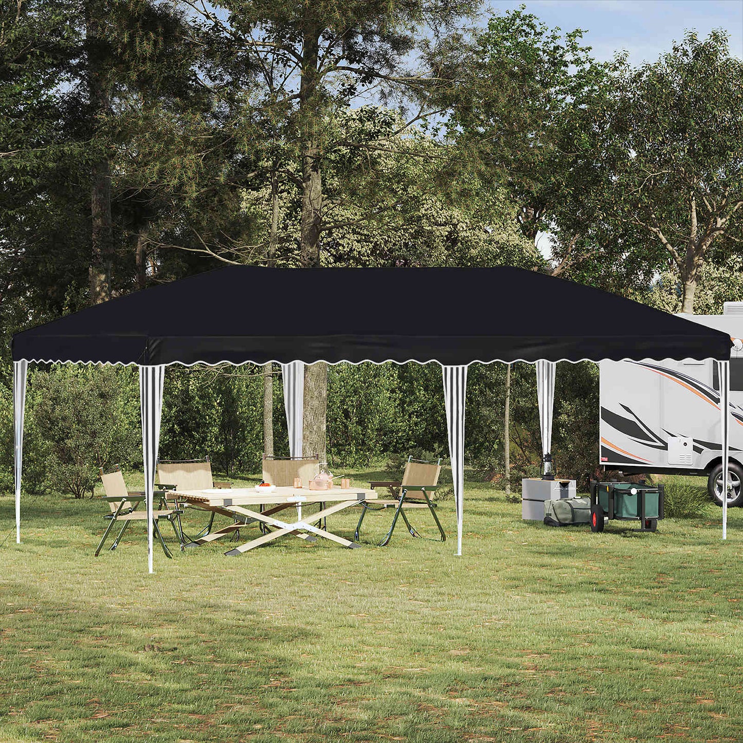 Pop-up Feesttent 575 x 290 x 245 cm Antracietkleurig