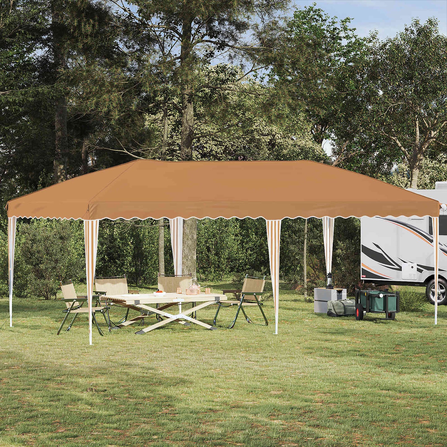 Pop-up Feesttent 575 x 290 x 245 cm Beige