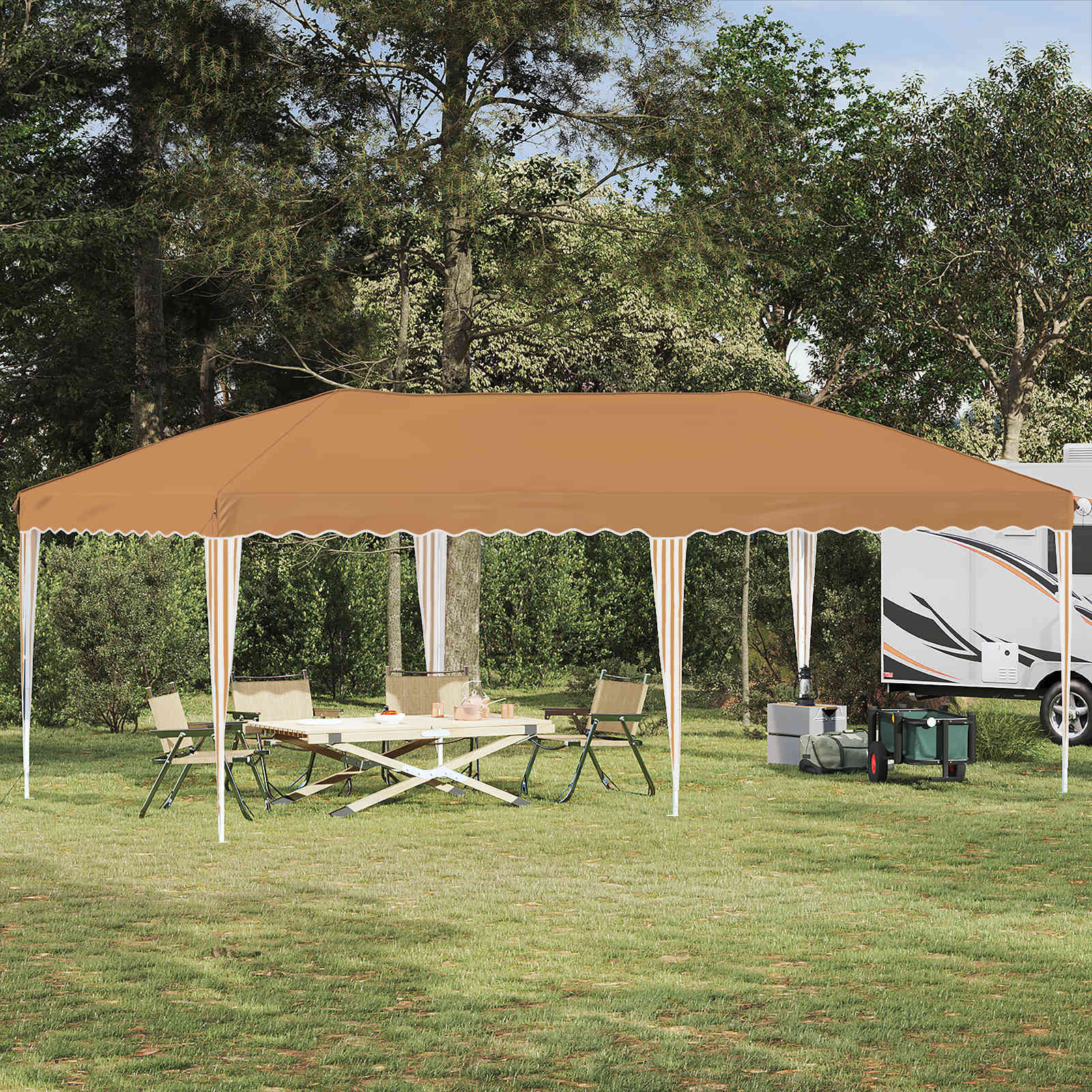 Pop-up Feesttent 575 x 290 x 245 cm Beige