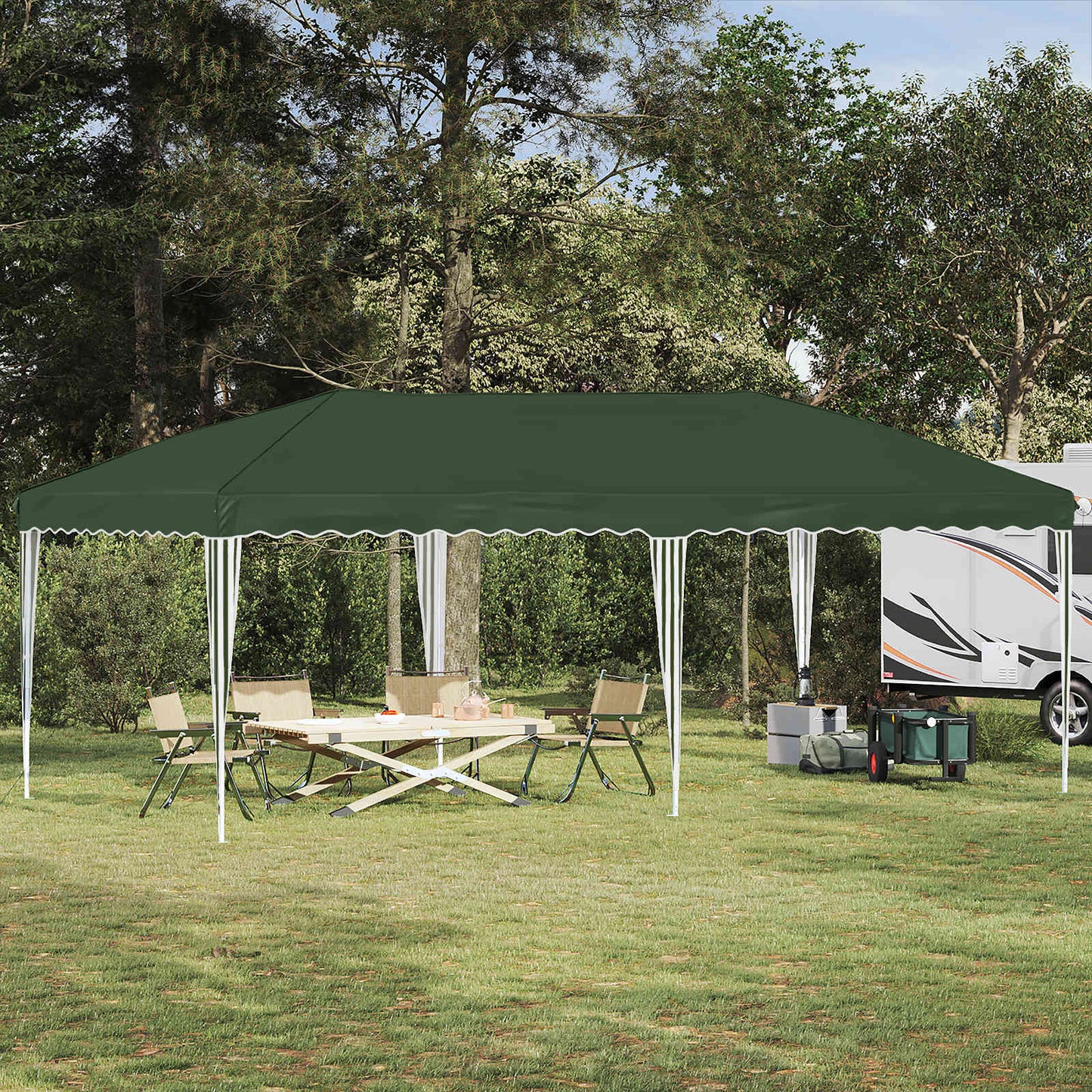 Pop-up Feesttent 575 x 290 x 245 cm Groen