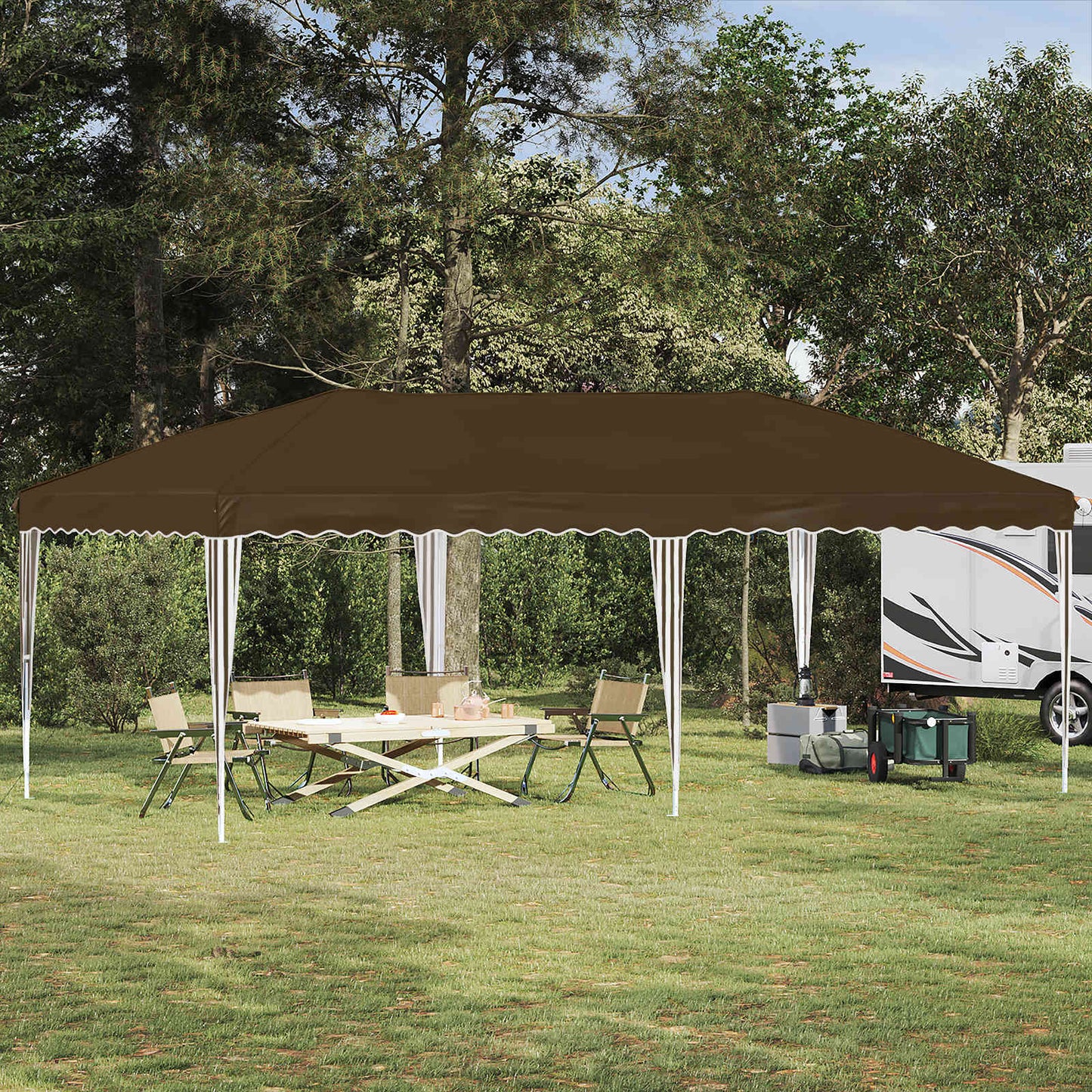 Pop-up Feesttent 575 x 290 x 245 cm Taupe