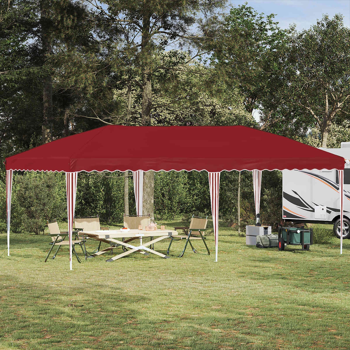 Pop-up Feesttent 575 x 290 x 245 cm Bordeauxrood