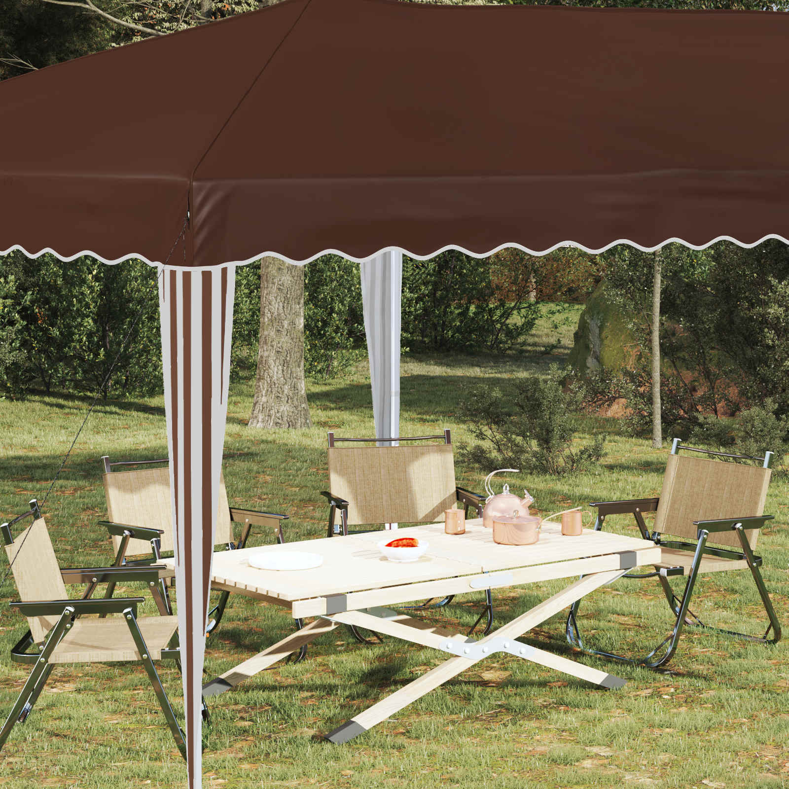 Pop-up Feesttent 575 x 290 x 245 cm Bruin
